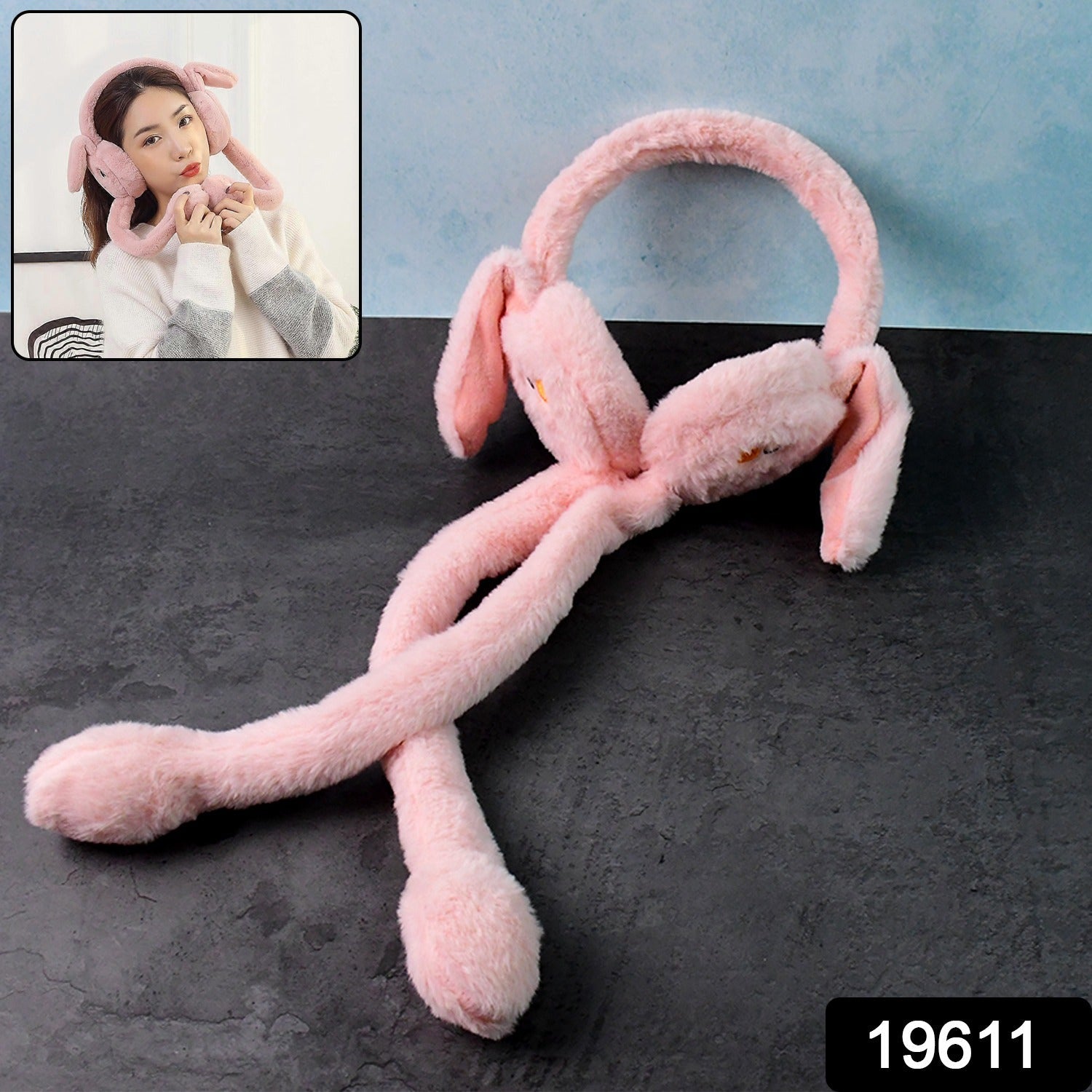 Plush Rabbit Ear Moving Earmuffs for Winter Plush Rabbit Ear Moving Earmuffs for Winter